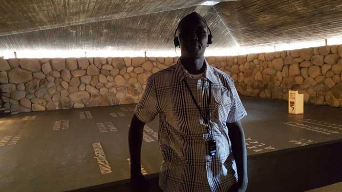 Yad Vashem in Israel at the Background