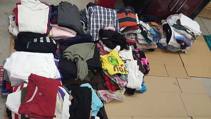 Part of the Clothes donated by Partners Part of the Clothes donated by Partners